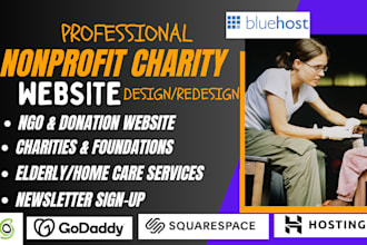 do nonprofit website charity donation fundraising ngo business home care website