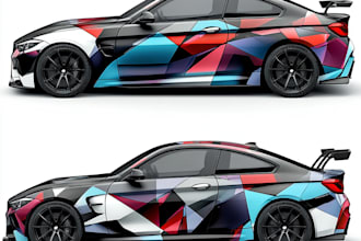 draw car wrap design, vehicle wrap design, van wrap design