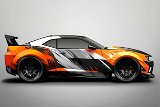 make awesome car wrap design or racing car wrap