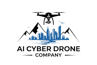 do aesthetic beautiful cyber drone logo design