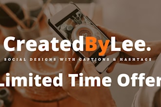 create 4 social designs with captions and hashtags