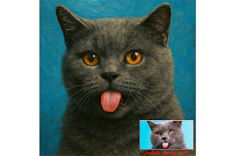 do high quality oil paintings of cat, pets or any animals