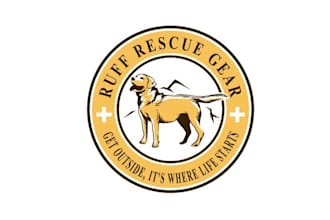 design earthy neutral outdoor dog resque logo