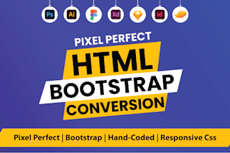 convert figma to HTML, psd to HTML, xd to HTML bootstrap responsive
