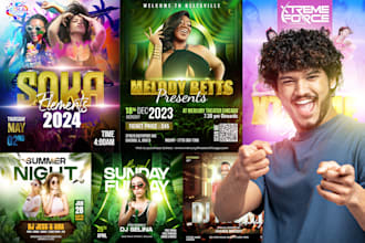 design stunning event flyers for social media dj party, etc