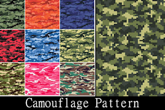 design and redesign camouflage seamless pattern for you