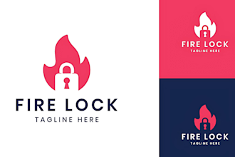 do creative gym, wellness, fitness, lock logo for you
