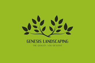 do modern landscape, lawn care, garden, tree, nature agriculture logo