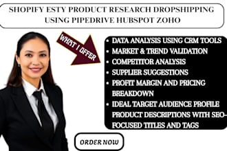 create shopify esty product research dropshipping using pipedrive hubspot zoho