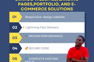 build responsive react and django websites, landing pages, and ecommerce s