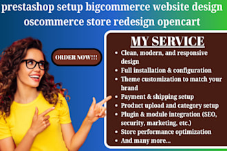 prestashop setup bigcommerce website design oscommerce store redesign opencart