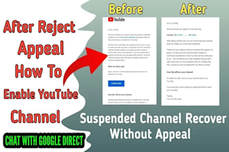 appeal youtube for channel suspension, reinstatements reused content