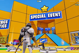 create custom fortnite creative map, tycoon map, pvp map, creative map design