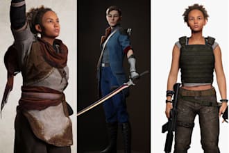 model realistic 3d game character design unreal engine game art in maya zbrush
