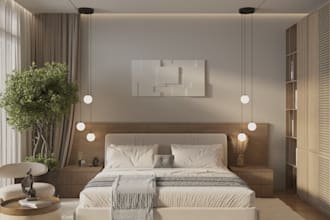 be your interior designer and home decorator for bed room, living from ikea