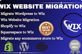 migrate wordpress squarespace etsy bigcartel shopify godaddy to wix