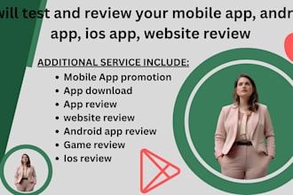 test and review your android app, ios app, website revw, usability testing