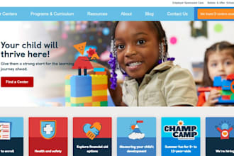 design a professional daycare, childcare, and kindergarten website