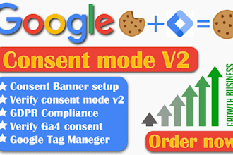 setup cookie consent v2, cookie consent banner setup, google consent mode v2 ga4