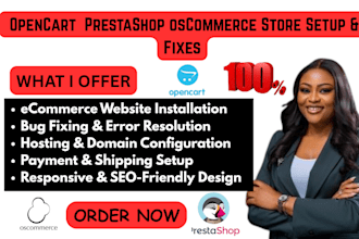 fix or create your opencart ecommerce oscommerce prestashop hosting store setup
