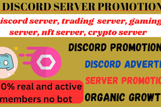grow, advertise and promote your discord server, organic growth to get real user
