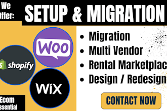 build create migrate wix to shopify multi vendor rental marketplace website