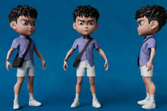 3d cute character, animal, mascot, cartoon for game, animation, or 3d print