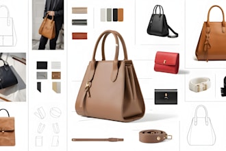 design tote bag and tech pack or backpack design, handbag or fashion accessories