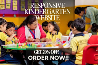 design kindergarten website preschool childcare daycare web e learning website