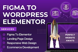convert figma to wordpress, PSD to wordpress, figma to elementor