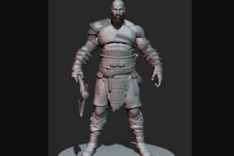 sculpt 3d medieval warrior, wow figurine, globin character,dnd mini,40k aos army