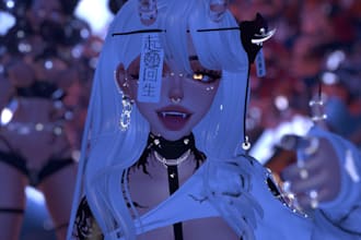 create well detailed vrchat avatar, vrc avatar, vrc character, vr character, vrc