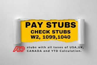create w2 adp check stubs and adp pay stubs for apt etc