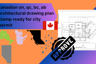 canadian on, qc, bc, ab architectural drawing plan stamp ready for city permit
