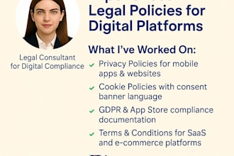 draft a gdpr compliant privacy policy, cookie policy, and terms of use