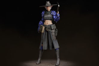 zbrush 3d game character,vrm avatar,2d draw to 3d,metahuman model,sculpt3d,rig3d