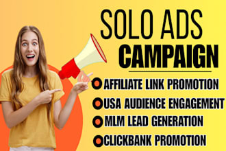 do solo ads USA affiliate link promotion, mlm leads generation,