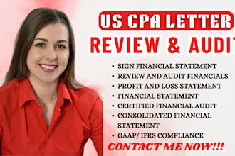 audit financial statement US CPA, review financial statement, sign CPA letter