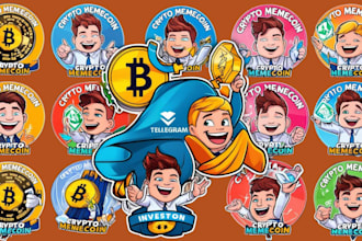 create animated telegram meme stickers pack for your memecoin crypto project xrp