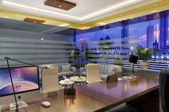 renovate office interior layout,landscape house render,3d architectural exterior
