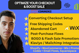 optimize shopify woocommerce wix checkout promo code options email flows setup