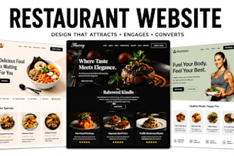 design sleek food website restaurant website gourmet website, food truck website
