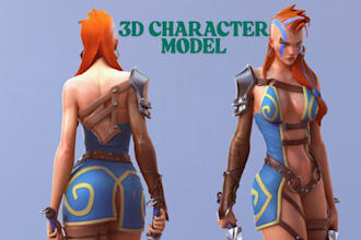 do 3d character model character design character texturing rigging for game film
