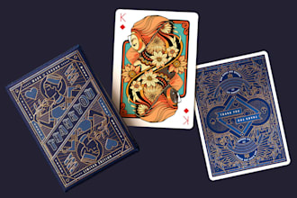 custom playing card game design box design card game rule book board game design