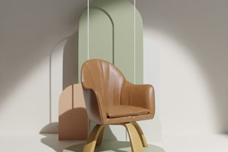 create realistic 3d rendering of furniture for your projects