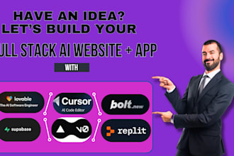 build ai saas app ai chatbot website using replit, lovable, v0 cursor bolt new