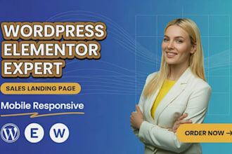 build elementor wordpress landing page design sales funnel mobile responsive SEO