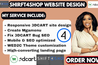 design and develop responsive opencart shift4shop or 3dcart website