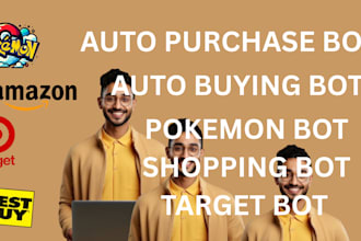 make pokemon center bot, fast purchase bot, auto buying bot, auto checkout bot