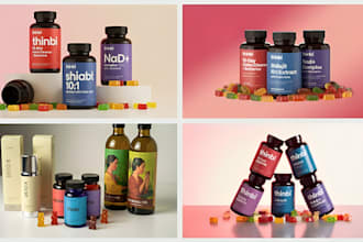 do product label design, supplement bottle label design with product packaging